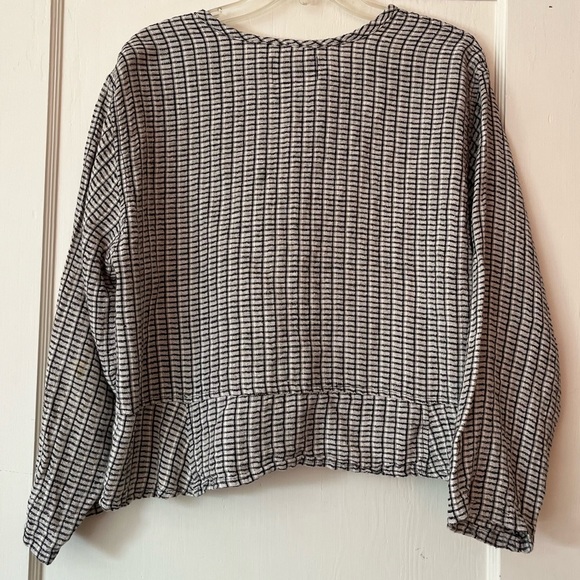 Flax Black and White Patterned Blouse - Picture 2 of 6